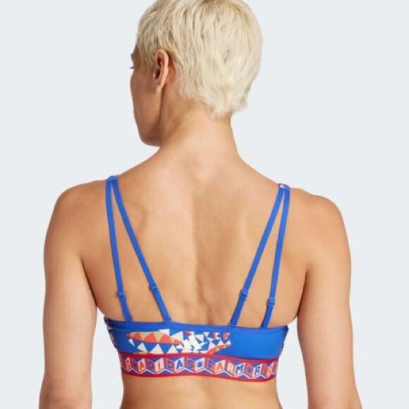 Adidas X Farm Rio PsychedelicWave Blue & Red Strappy Medium Support Sports Bra - Picture 4 of 12
